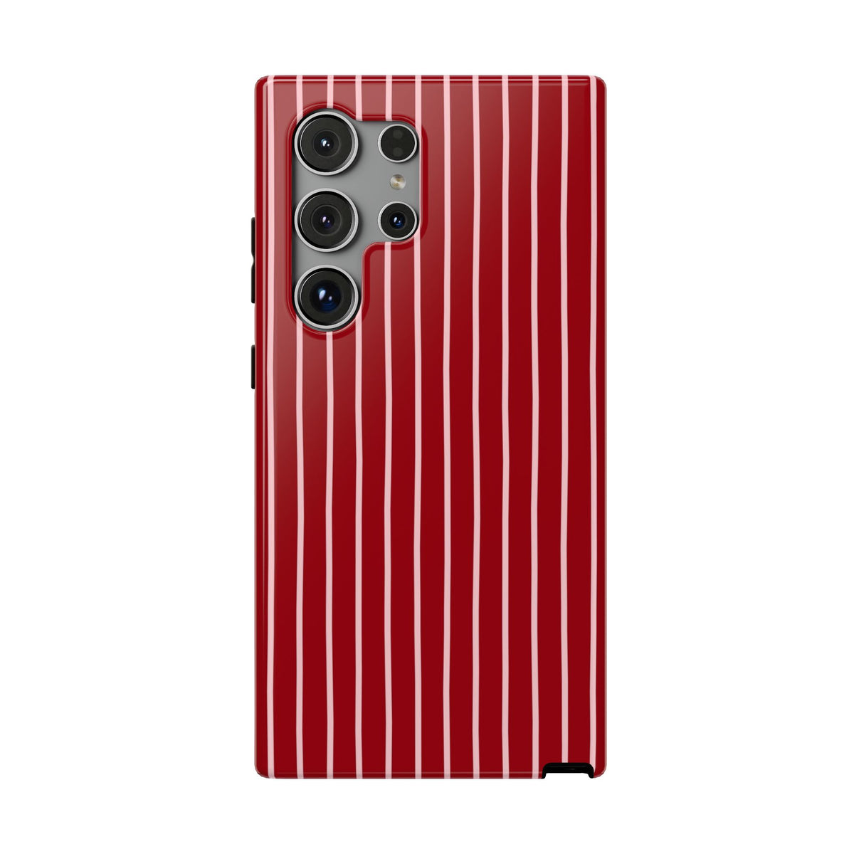 Red Pinstripe protective phone case for Samsung Galaxy S24 Ultra, glossy finish