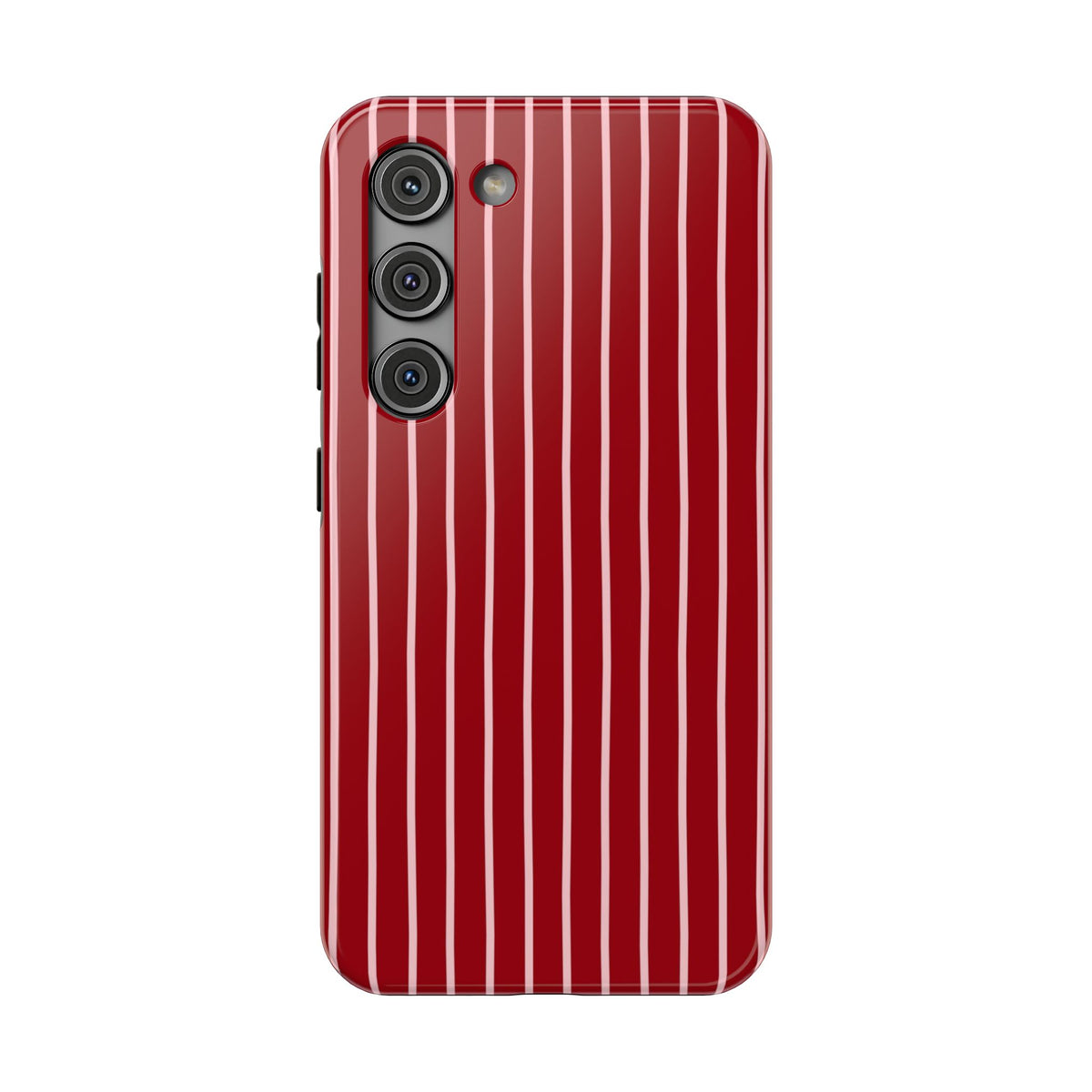 Red Pinstripe protective phone case for Samsung Galaxy S23, glossy finish