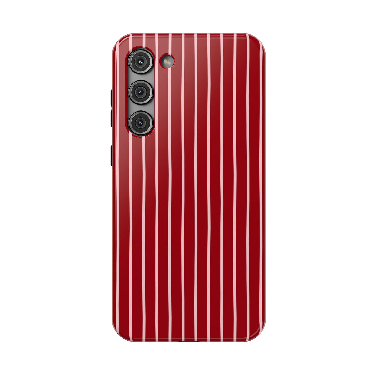 Red Pinstripe protective phone case for Samsung Galaxy S23 Plus, glossy finish