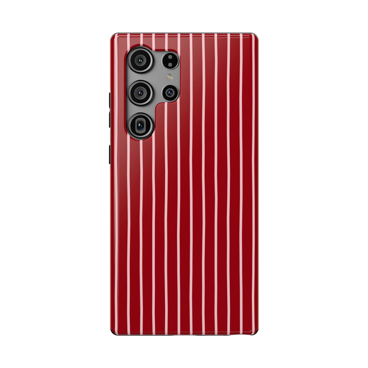 Red Pinstripe protective phone case for Samsung Galaxy S23 Ultra, glossy finish