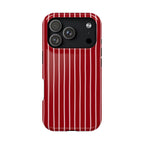 Red Pinstripe MagSafe case for iPhone 18 Pro, glossy finish