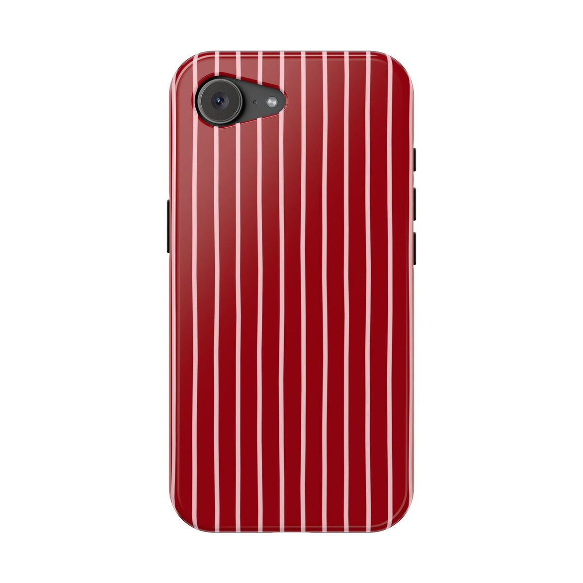 Red Pinstripe MagSafe case for iPhone 16e, glossy finish