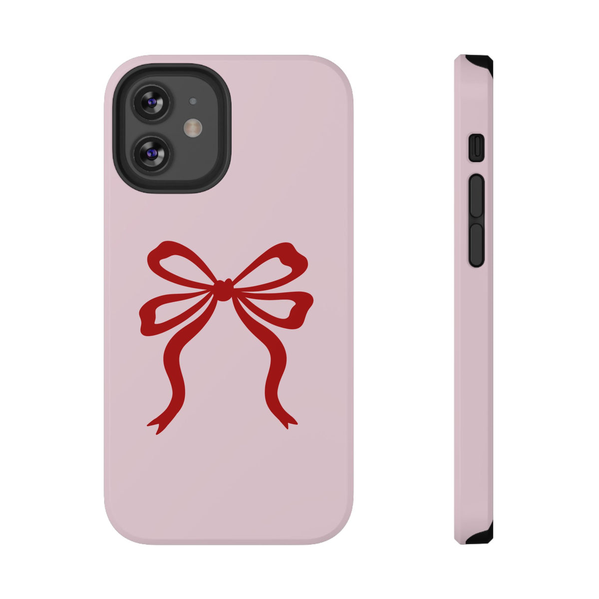 Red Ribbon Bow protective phone case for iPhone 12 Mini, glossy finish