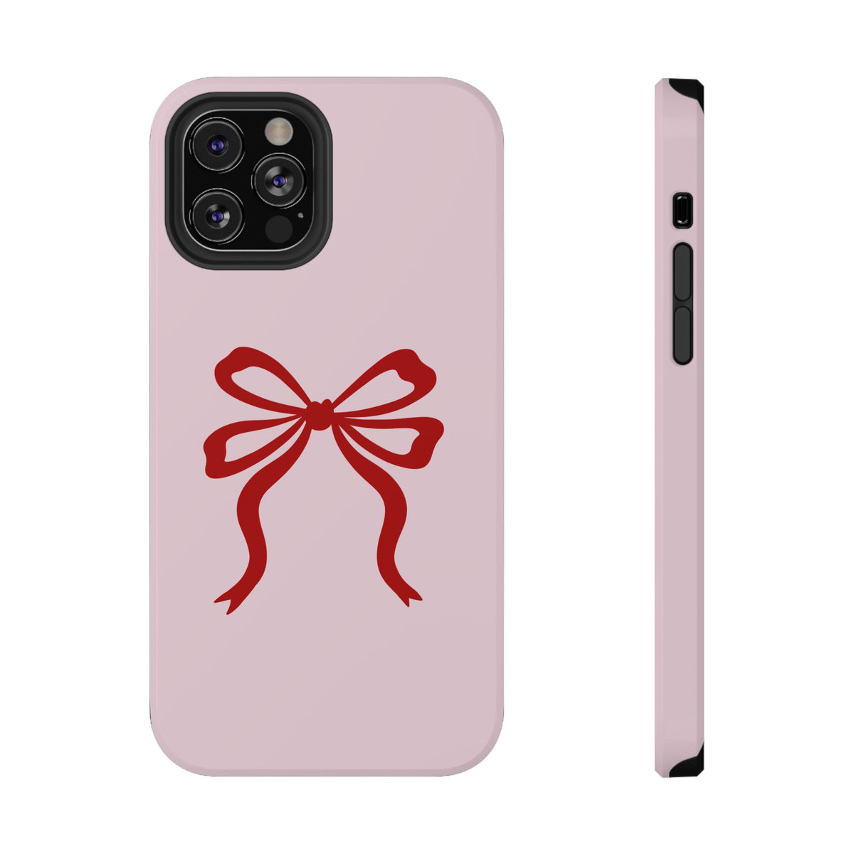 Red Ribbon Bow protective phone case for iPhone 12 Pro, glossy finish