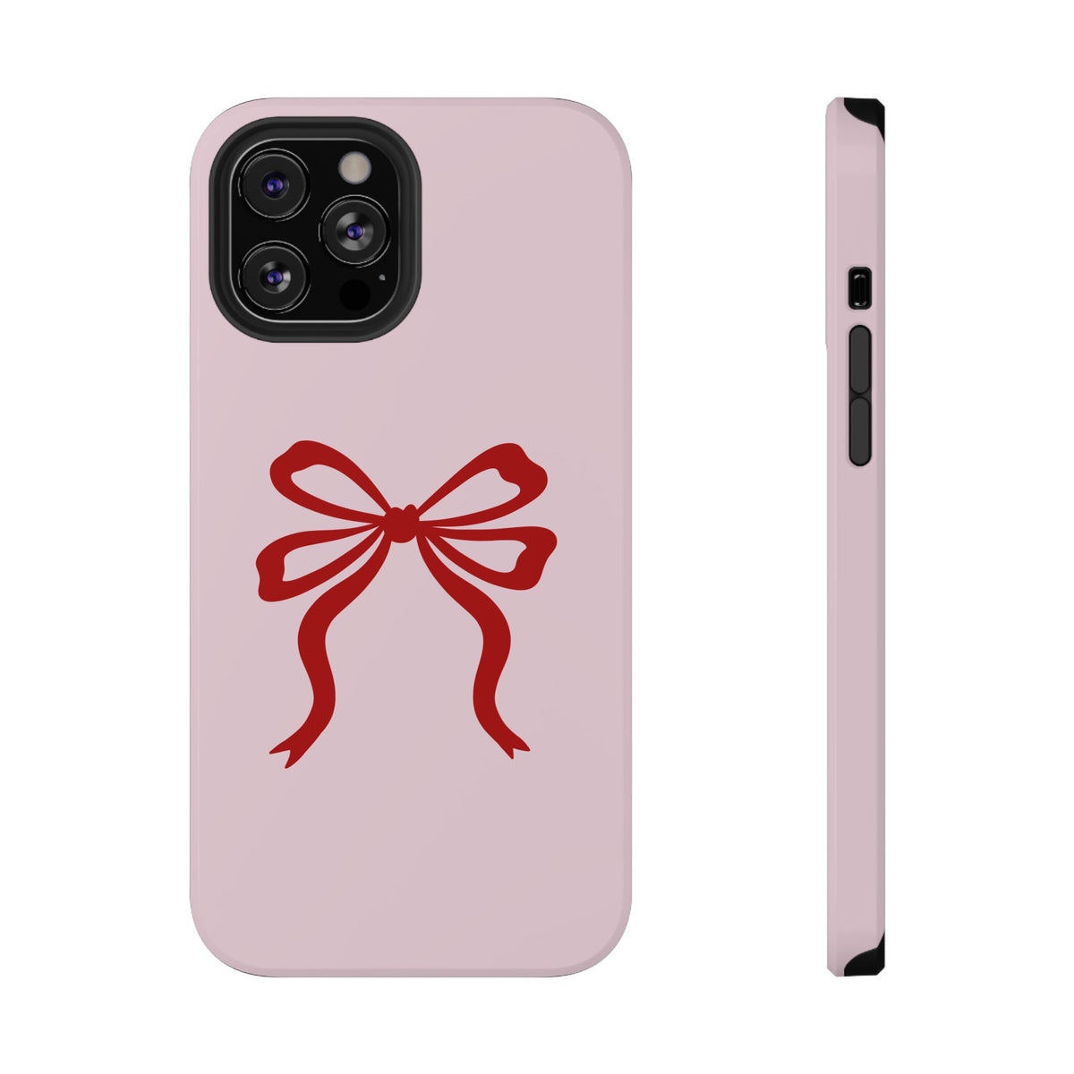 Red Ribbon Bow protective phone case for iPhone 12 Pro Max, glossy finish
