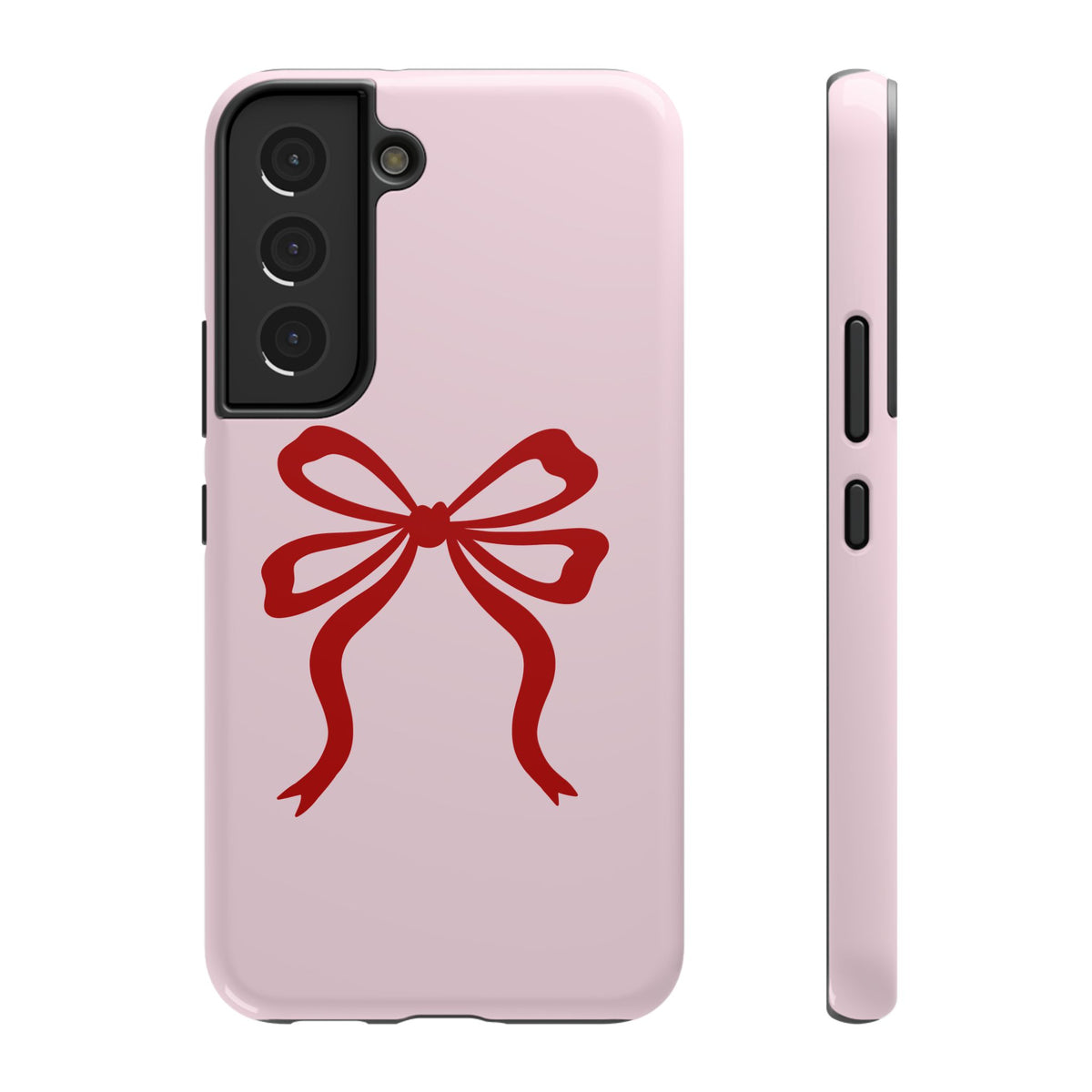 Red Ribbon Bow protective phone case for Samsung Galaxy S22, glossy finish