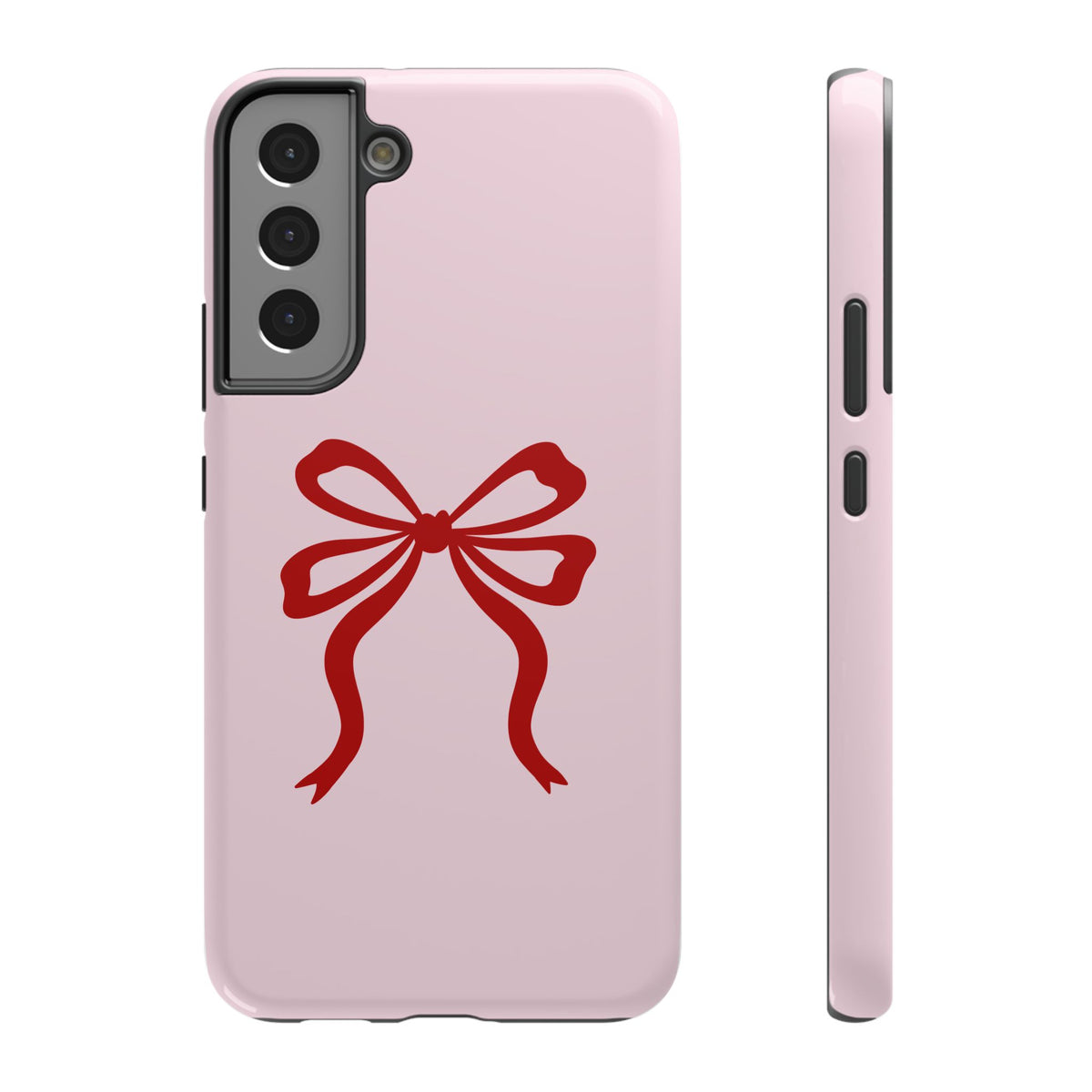 Red Ribbon Bow protective phone case for Samsung Galaxy S22 Plus, glossy finish