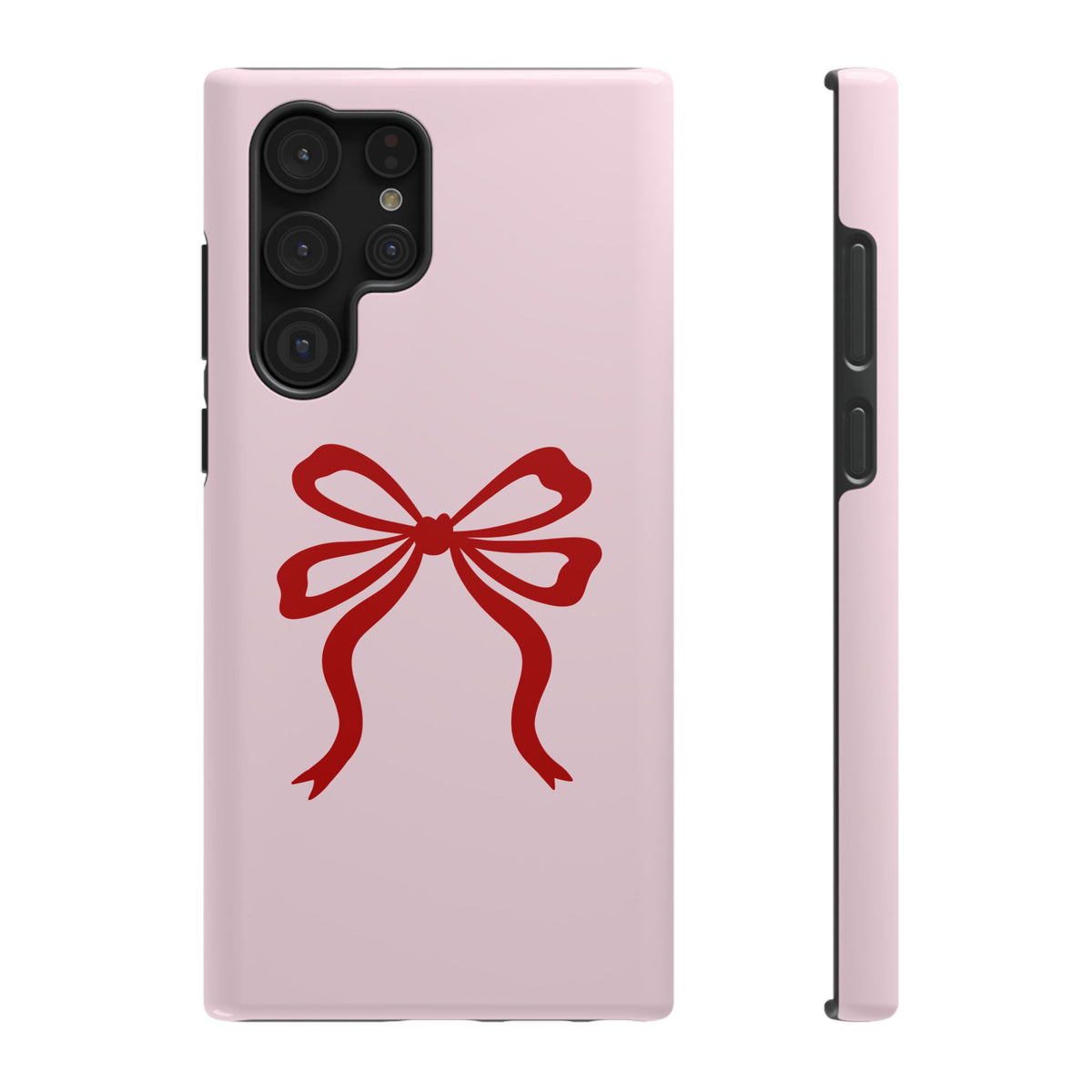 Red Ribbon Bow protective phone case for Samsung Galaxy S22 Ultra, glossy finish