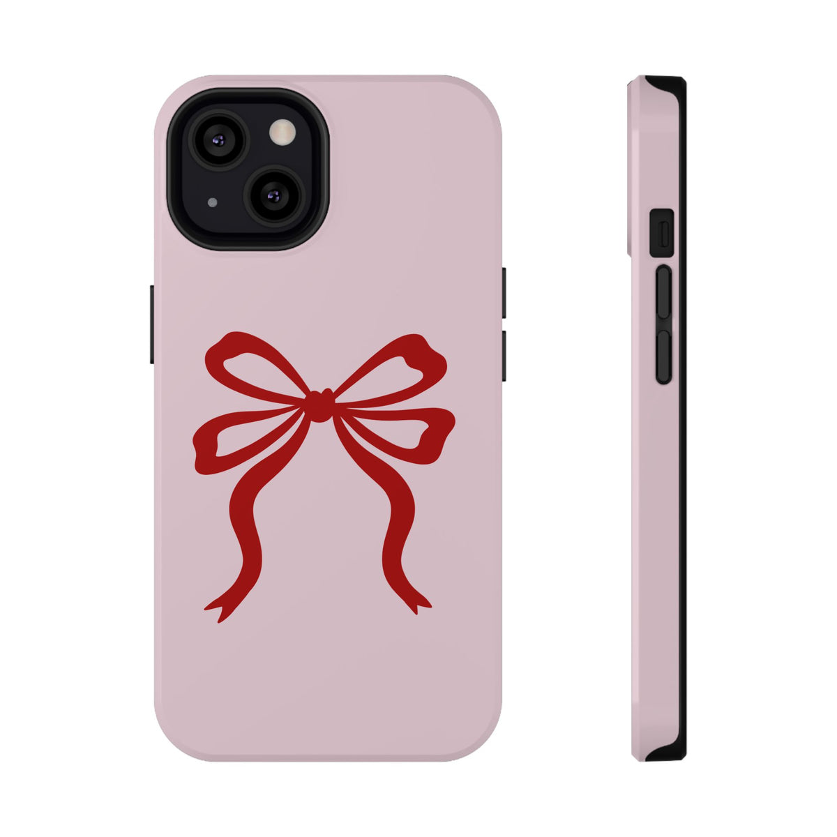 Red Ribbon Bow protective phone case for iPhone 13, glossy finish