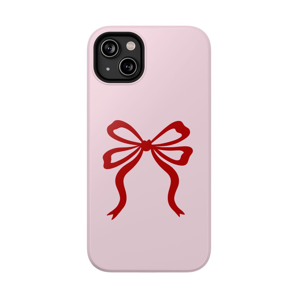 Red Ribbon Bow protective phone case for iPhone 14 Plus, glossy finish