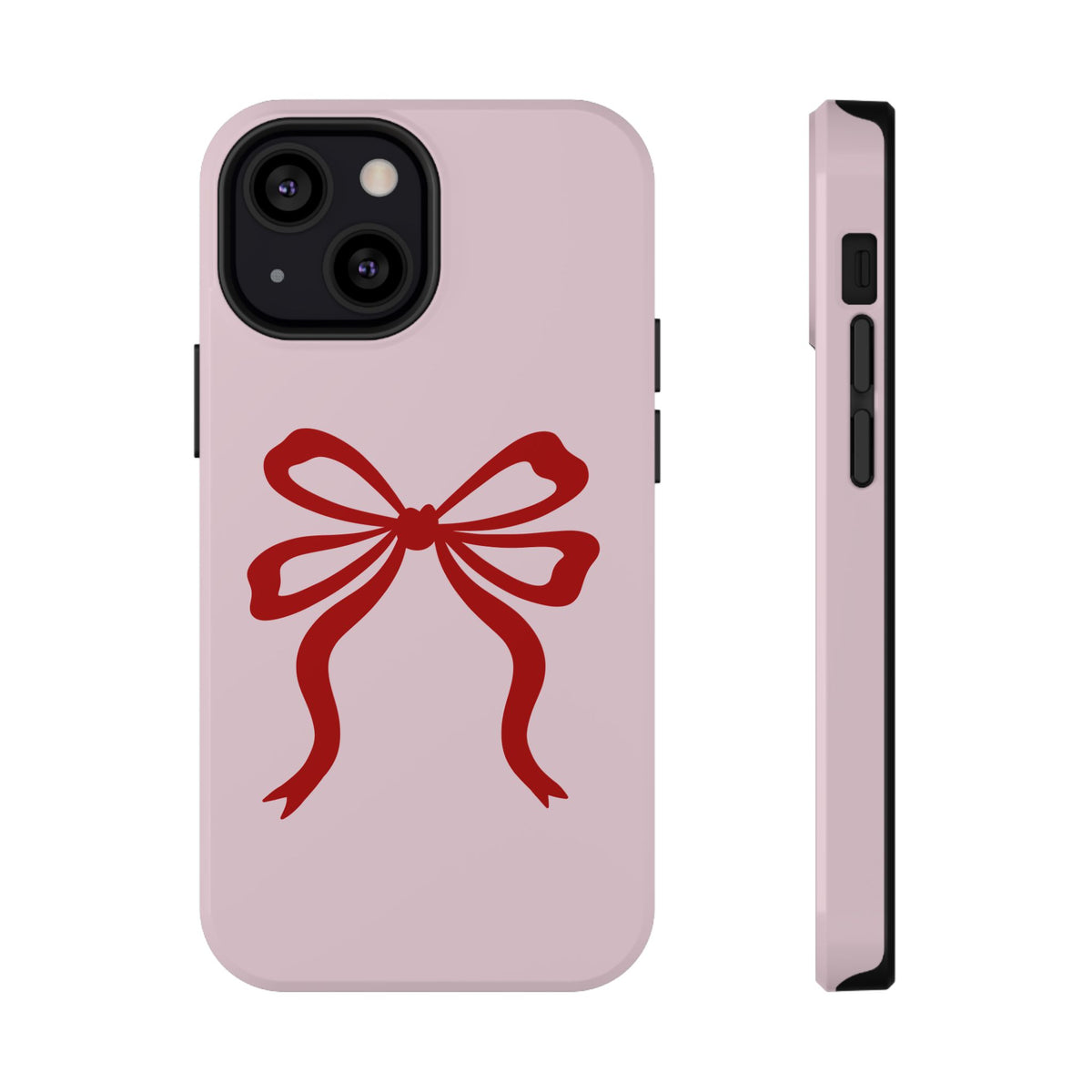 Red Ribbon Bow protective phone case for iPhone 13 Mini, glossy finish