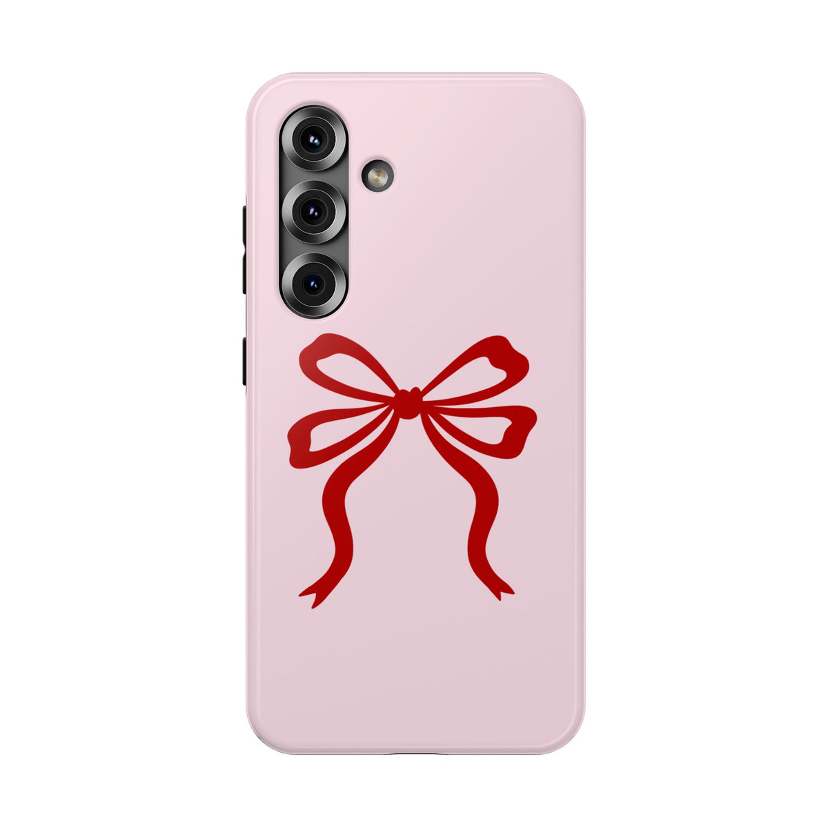 Red Ribbon Bow protective phone case for Samsung Galaxy S25, glossy finish