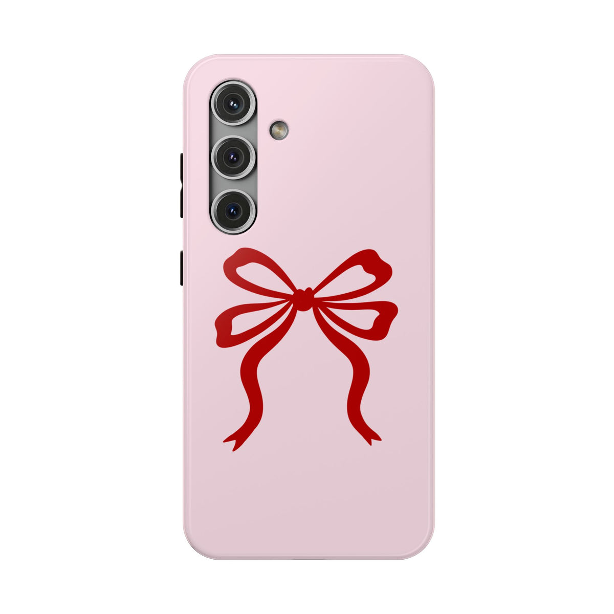 Red Ribbon Bow protective phone case for Samsung Galaxy S24, glossy finish