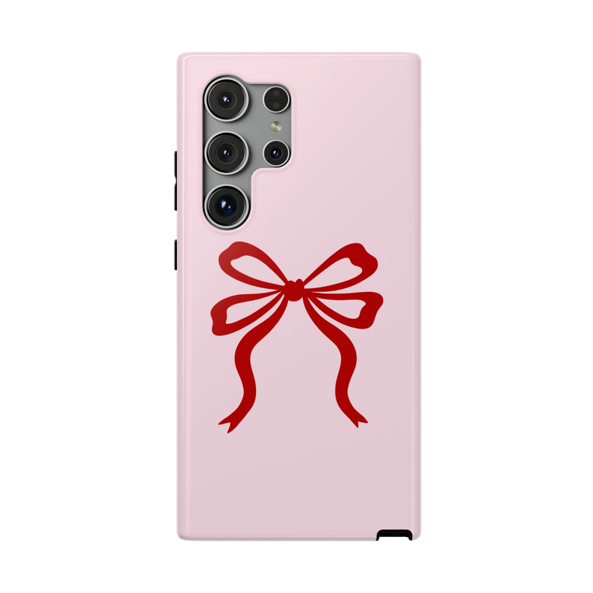 Red Ribbon Bow protective phone case for Samsung Galaxy S24 Ultra, glossy finish