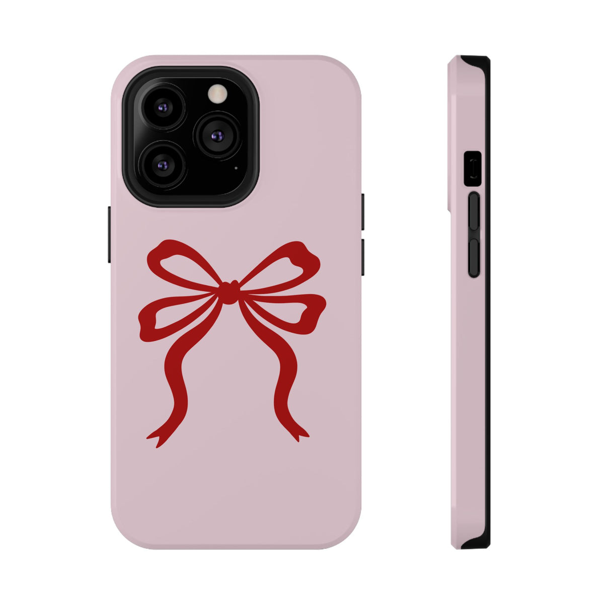Red Ribbon Bow protective phone case for iPhone 13 Pro, glossy finish