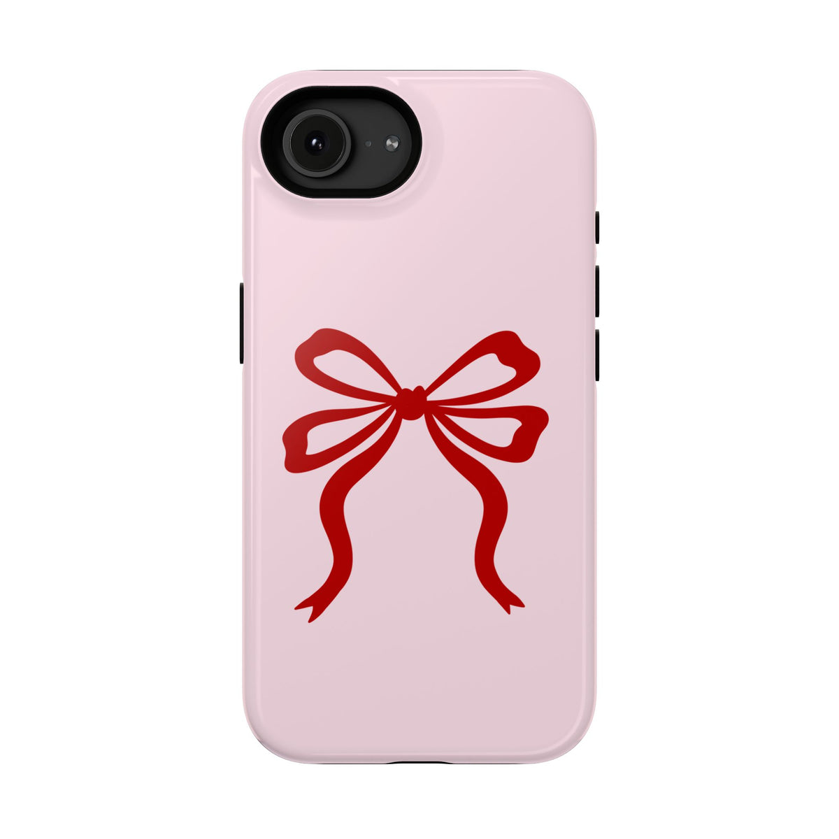 Red Ribbon Bow protective phone case for iPhone 16e, glossy finish