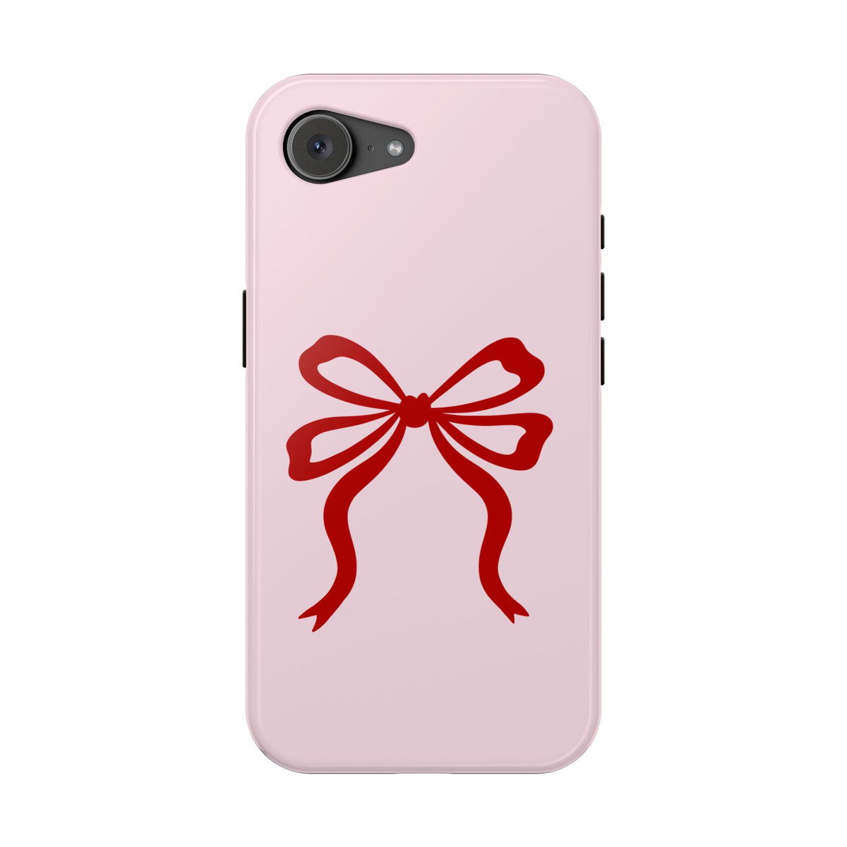 Red Ribbon Bow protective phone case for iPhone 17e, glossy finish