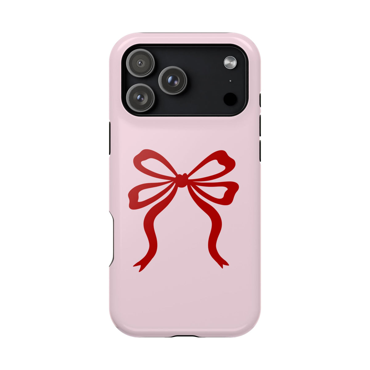 Red Ribbon Bow protective phone case for iPhone 18 Pro Max, glossy finish