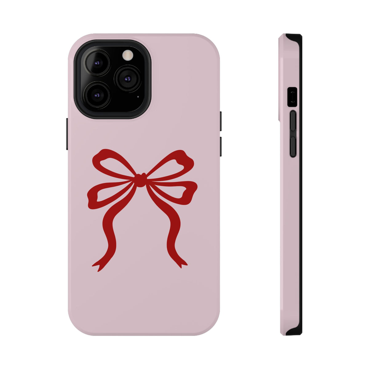 Red Ribbon Bow protective phone case for iPhone 13 Pro Max, glossy finish