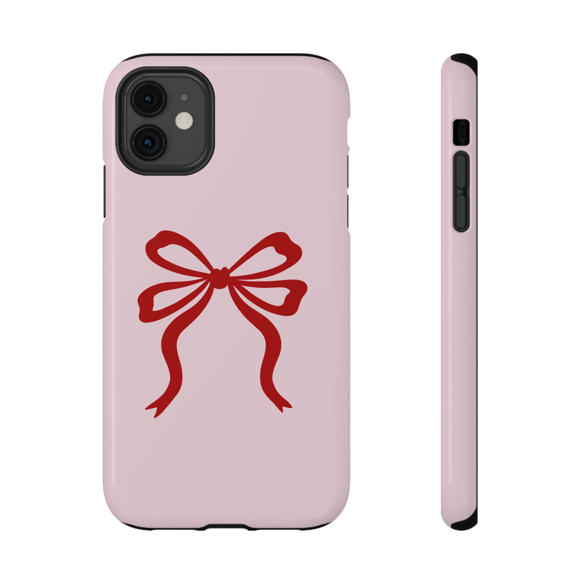 Red Ribbon Bow protective phone case for iPhone 11, glossy finish
