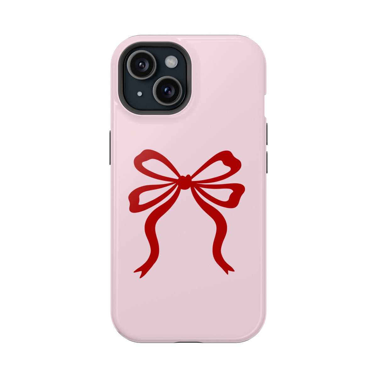 Red Ribbon Bow MagSafe case for iPhone 15, glossy finish