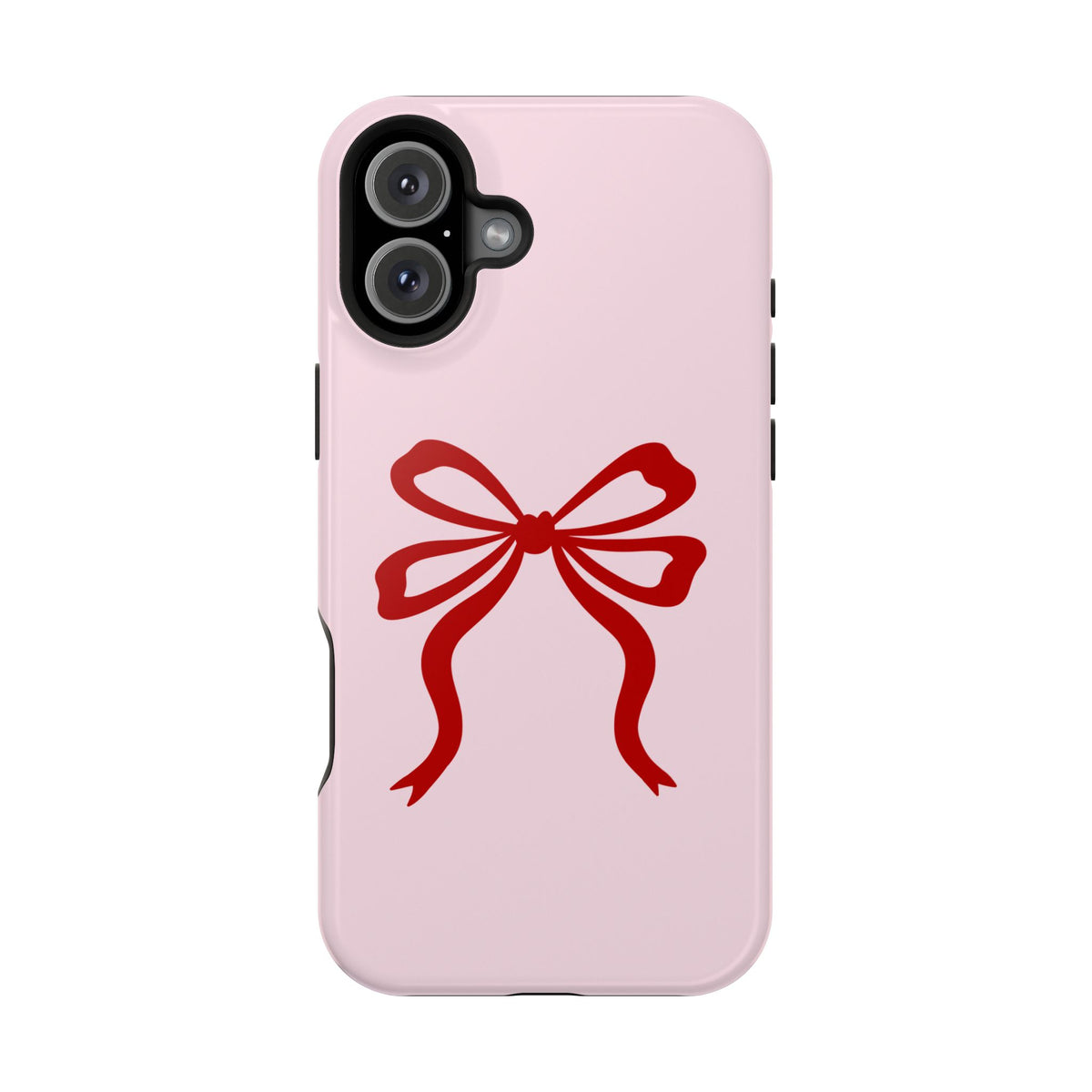 Red Ribbon Bow MagSafe case for iPhone 16 Plus, glossy finish