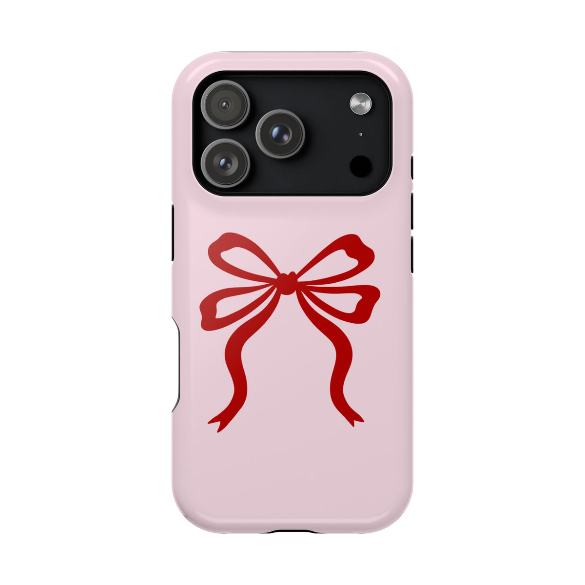 Red Ribbon Bow MagSafe case for iPhone 17 Pro, glossy finish