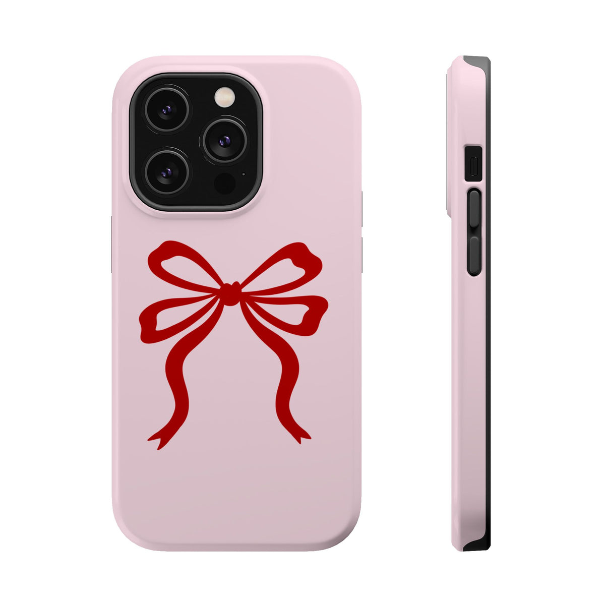 Red Ribbon Bow MagSafe case for iPhone 14 Pro, glossy finish