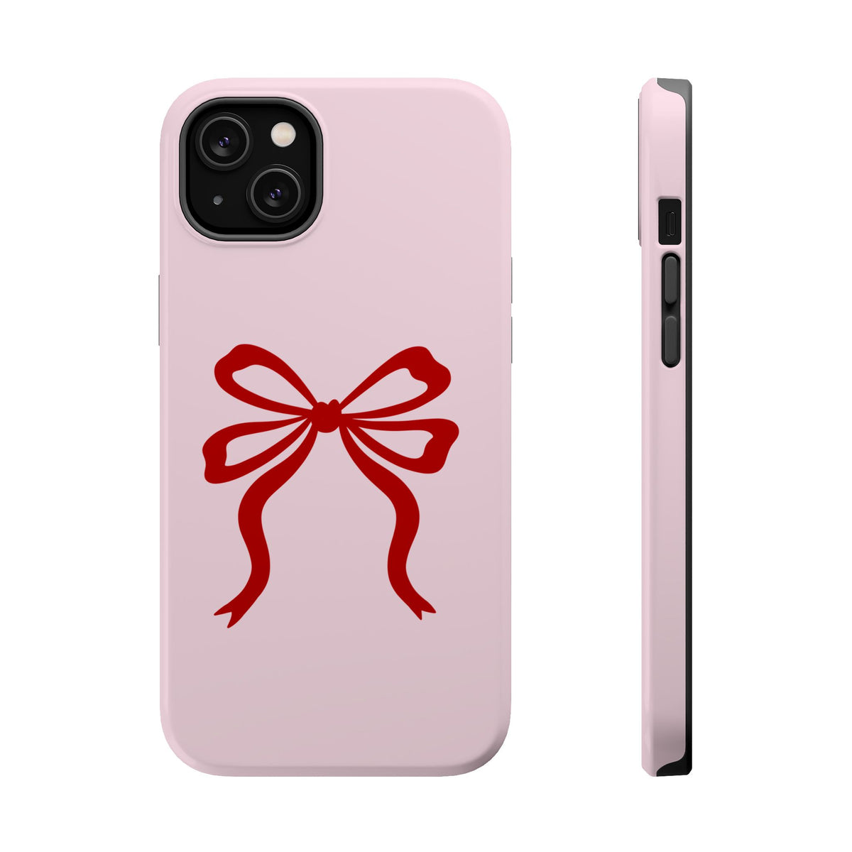 Red Ribbon Bow MagSafe case for iPhone 14 Plus, glossy finish