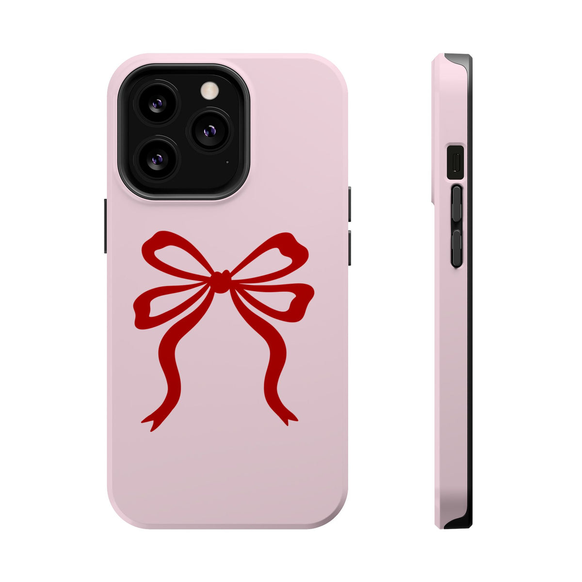 Red Ribbon Bow MagSafe case for iPhone 13 Pro, glossy finish