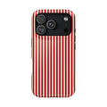 Red Stripe protective phone case for iPhone 18 Pro, glossy finish