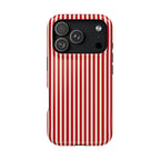 Red Stripe protective phone case for iPhone 18 Pro, glossy finish