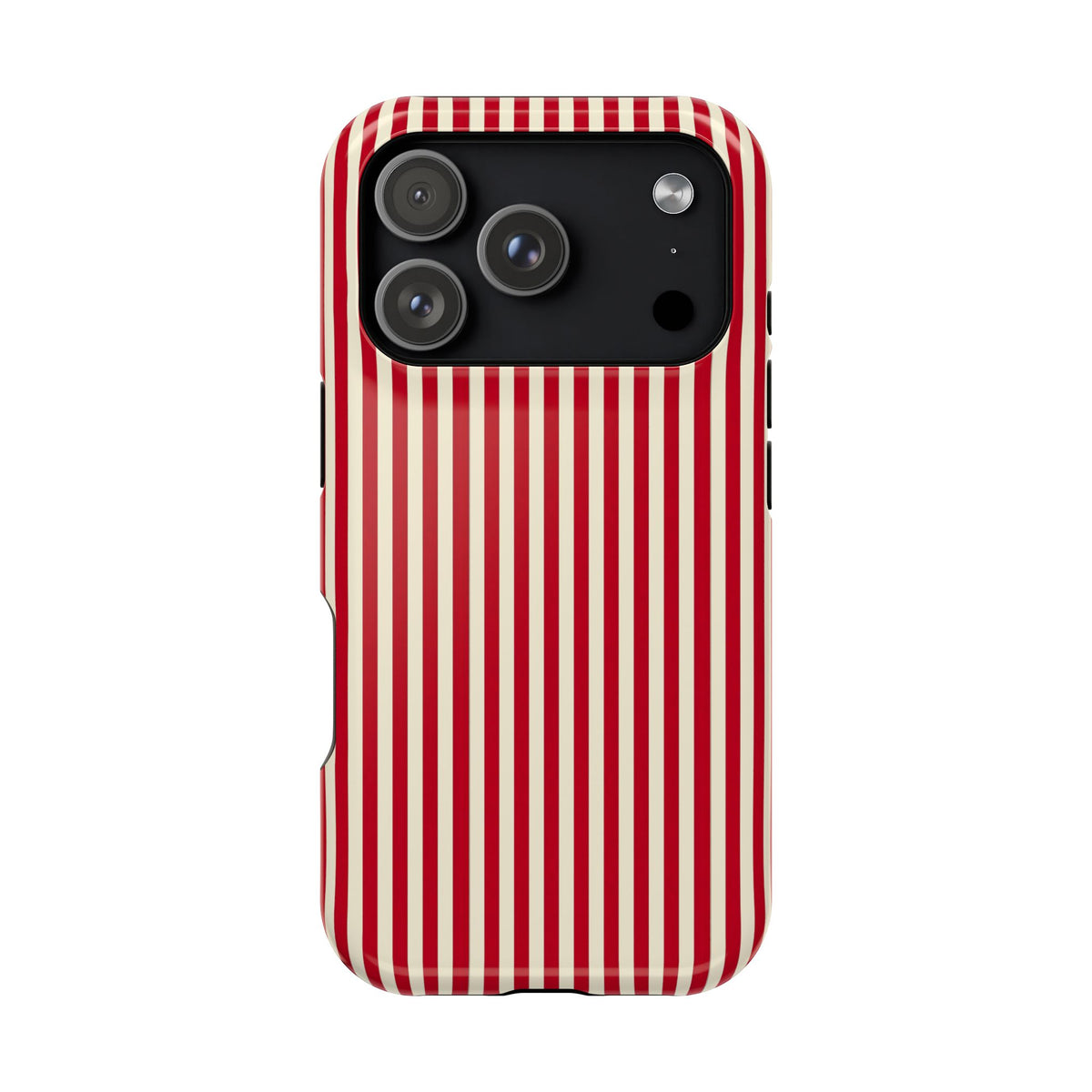 Red Stripe protective phone case for iPhone 18 Pro, glossy finish