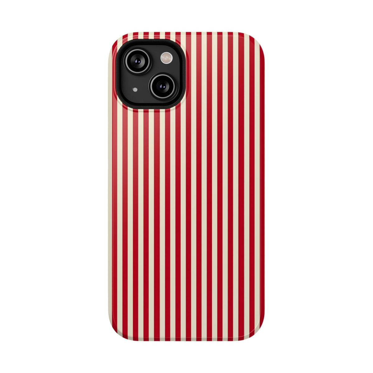 Red Stripe protective phone case for iPhone 14, glossy finish
