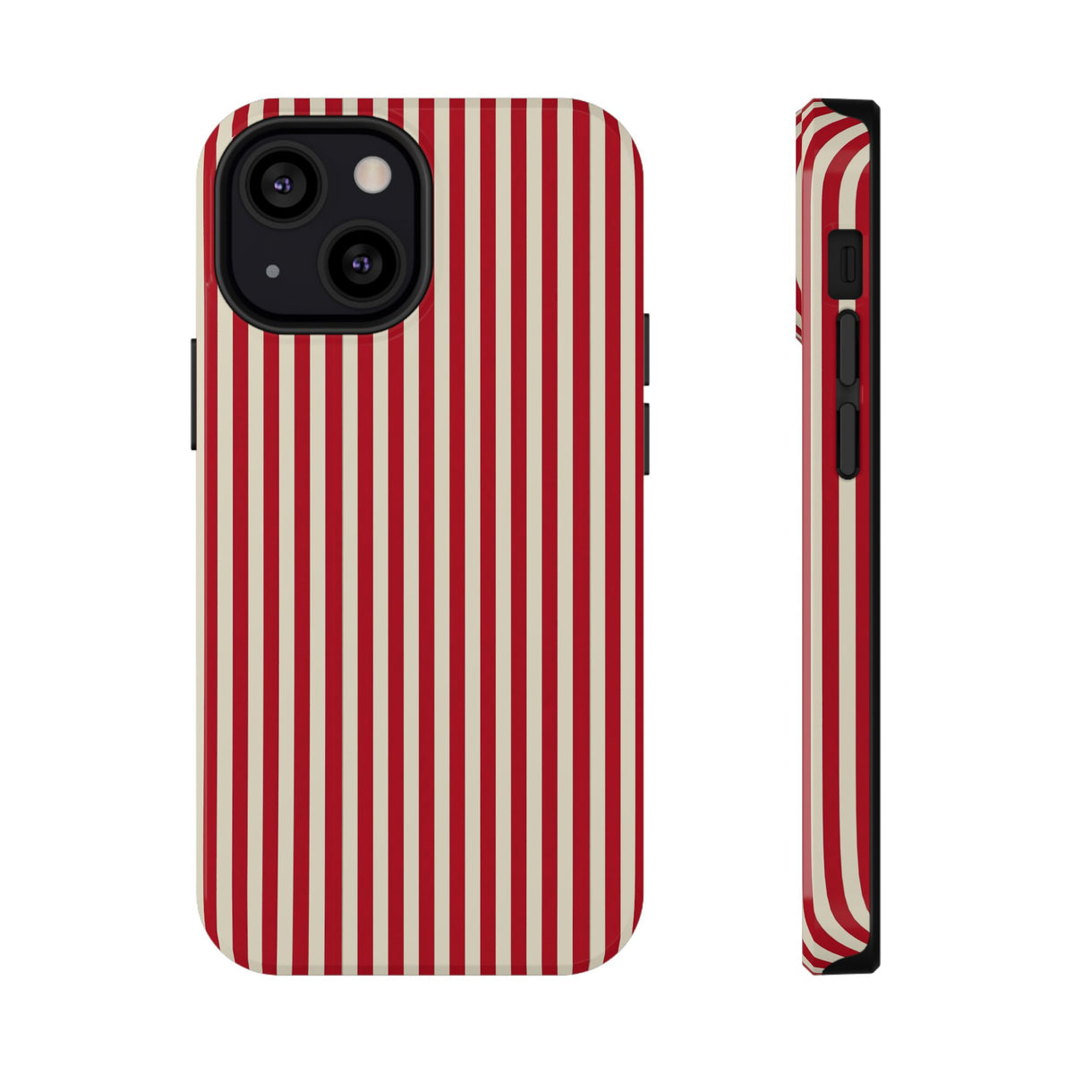 Red Stripe protective phone case for iPhone 13 Mini, glossy finish