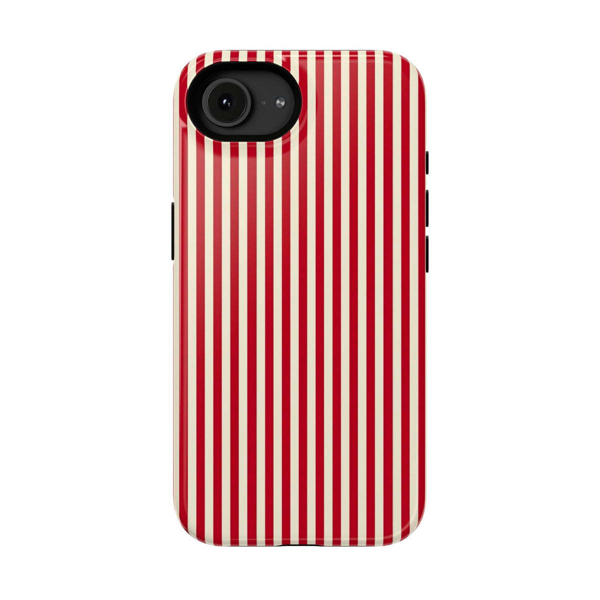 Red Stripe protective phone case for iPhone 16e, glossy finish