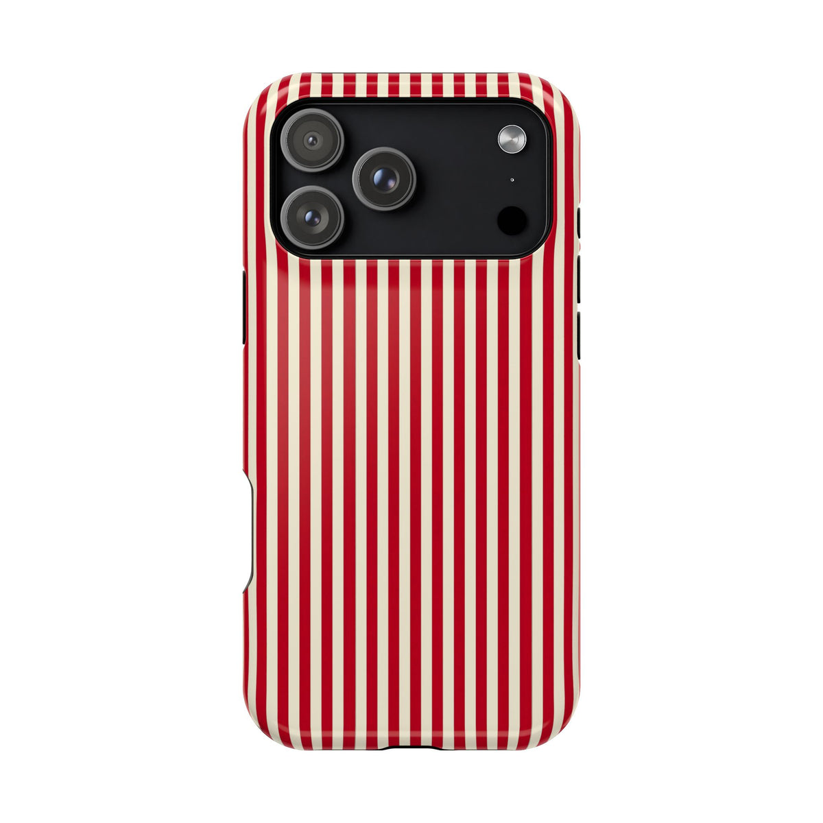 Red Stripe protective phone case for iPhone 18 Pro Max, glossy finish