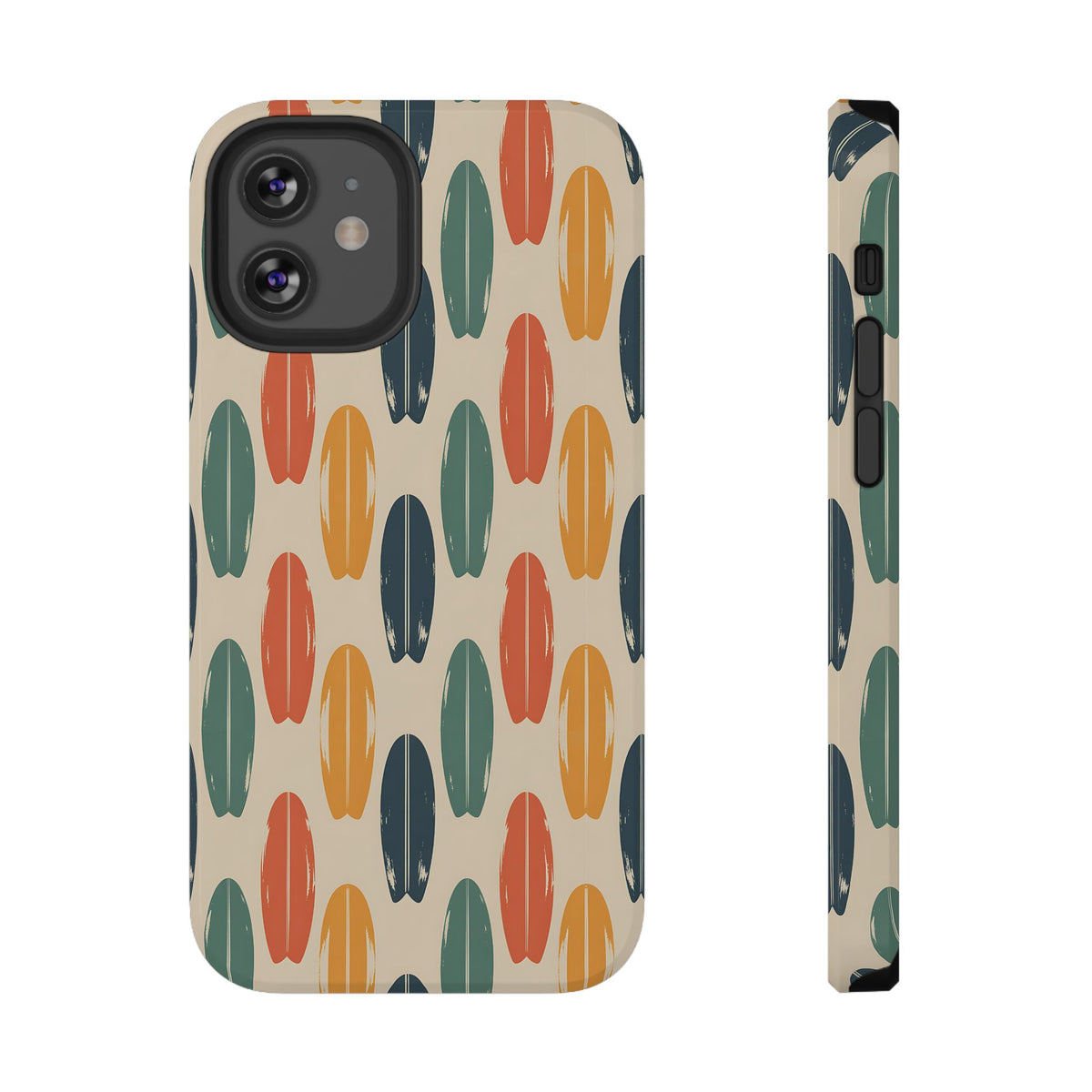 Retro Surfboard protective phone case for iPhone 12 Mini, glossy finish