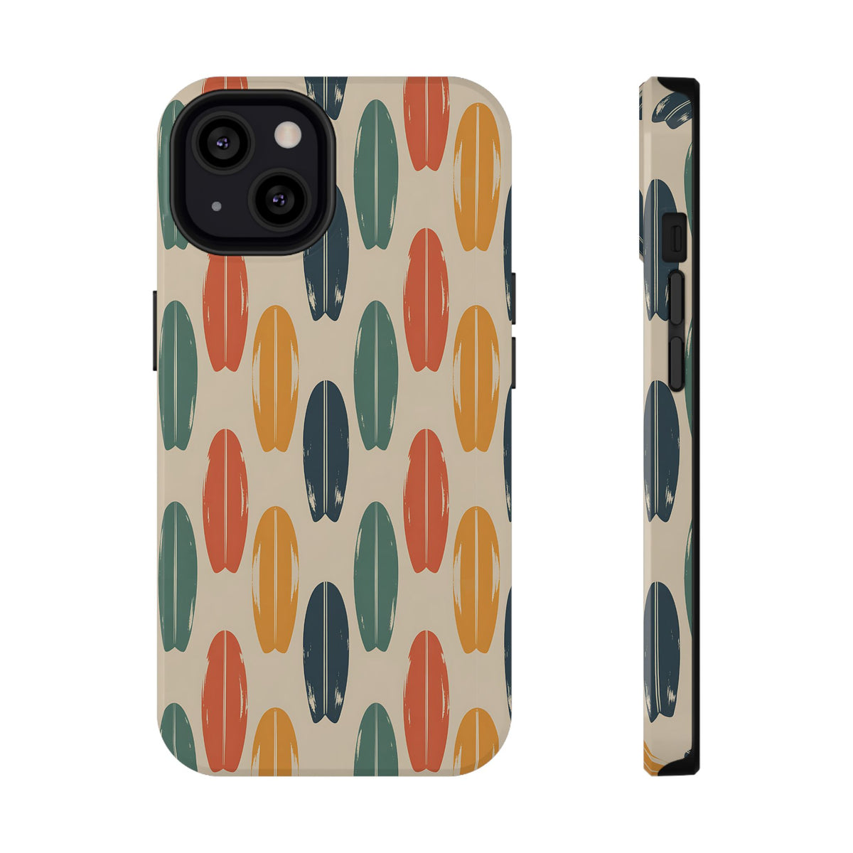 Retro Surfboard protective phone case for iPhone 13, glossy finish