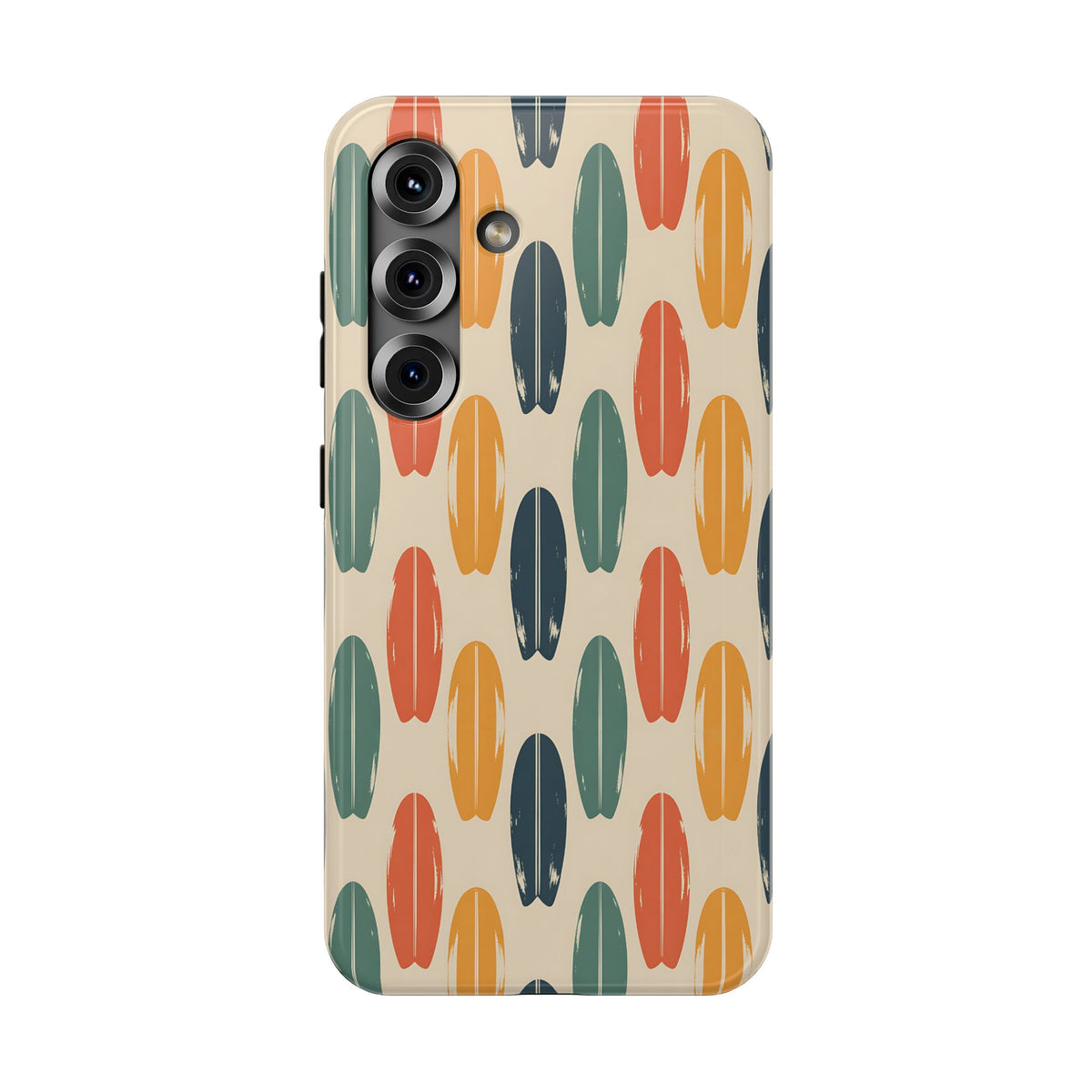 Retro Surfboard protective phone case for Samsung Galaxy S25, glossy finish
