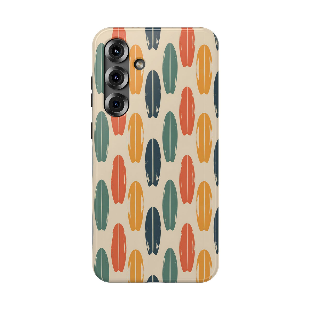 Retro Surfboard protective phone case for Samsung Galaxy S25 Plus, glossy finish