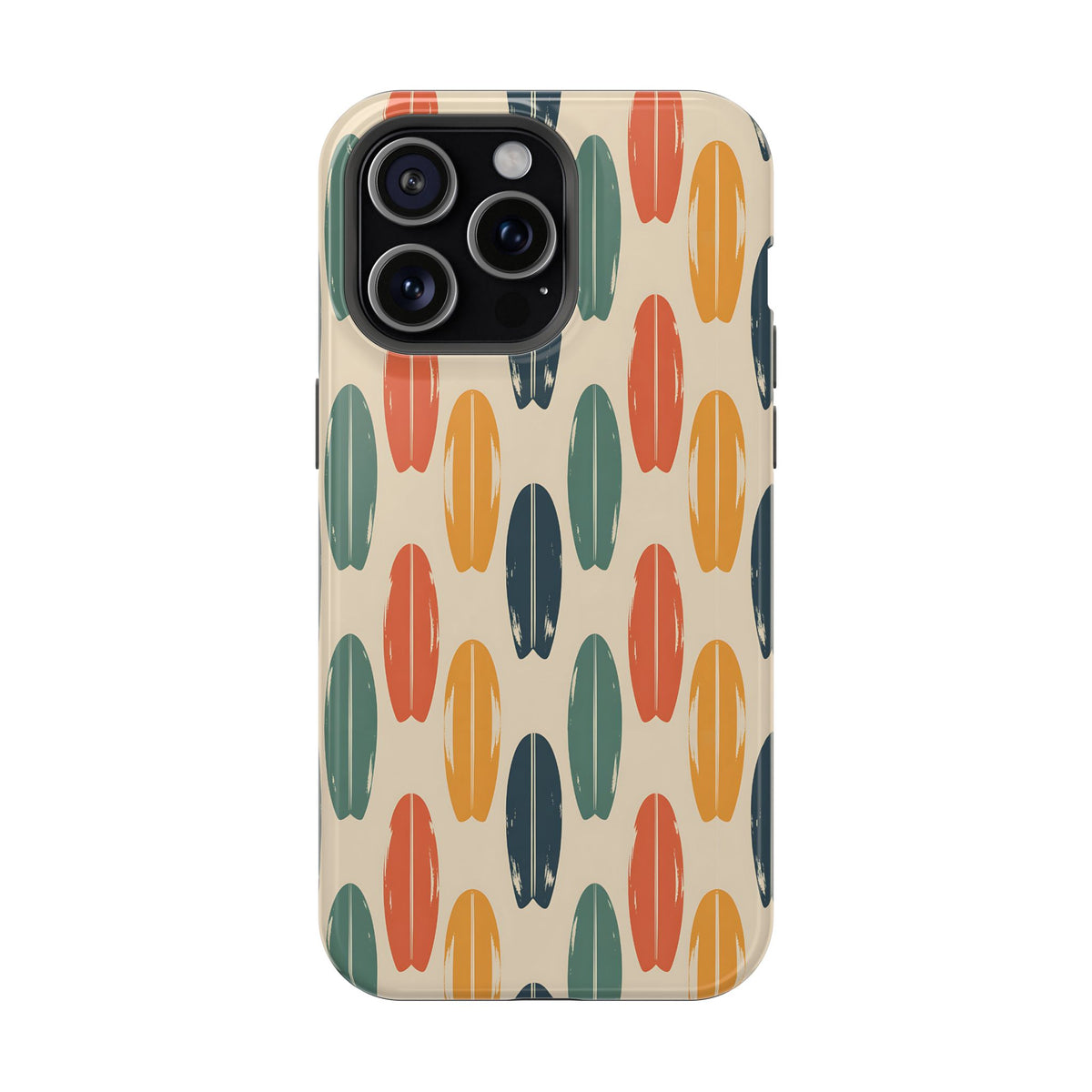 Retro Surfboard MagSafe case for iPhone 15 Pro Max, glossy finish