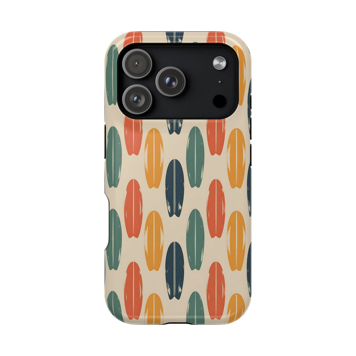 Retro Surfboard MagSafe case for iPhone 17 Pro, glossy finish