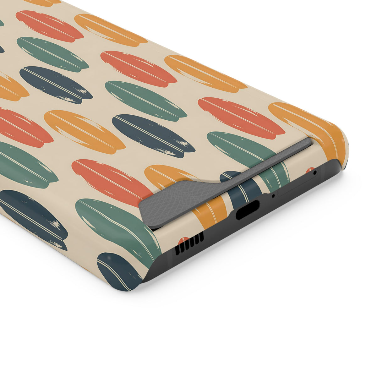 Retro Surfboard phone case with card holder for Samsung Galaxy S21 Ultra, glossy finish