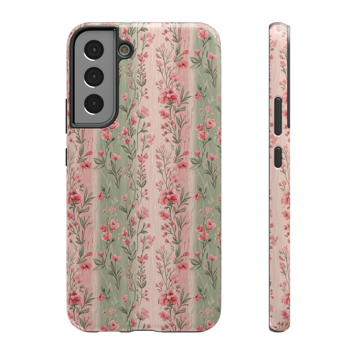 Rose Garden Stripe protective phone case for Samsung Galaxy S22 Plus, glossy finish