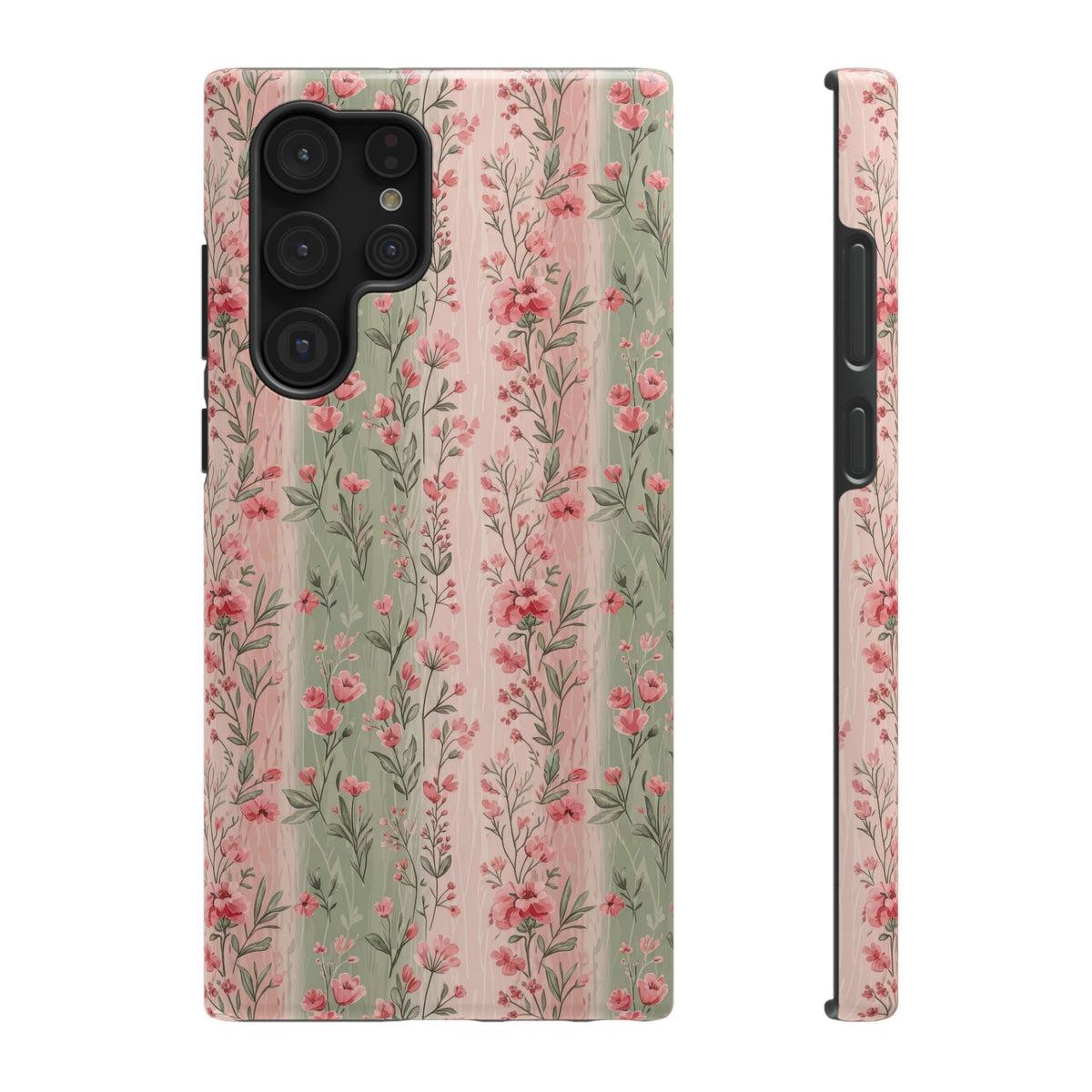 Rose Garden Stripe protective phone case for Samsung Galaxy S22 Ultra, glossy finish