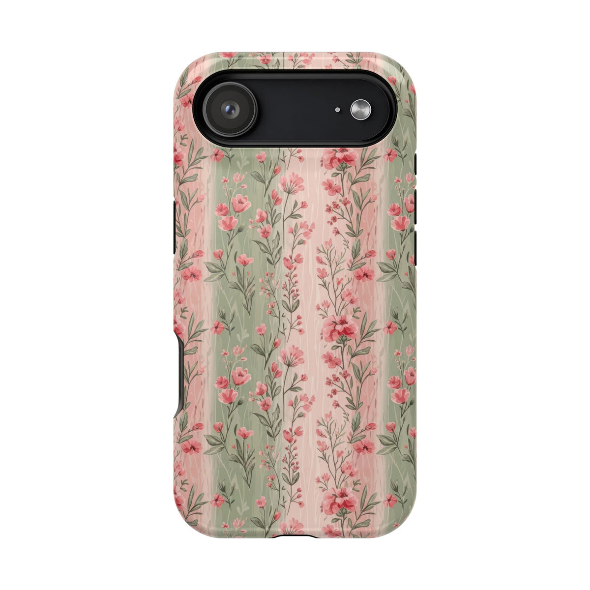 Rose Garden Stripe protective phone case for iPhone 17 Air, glossy finish
