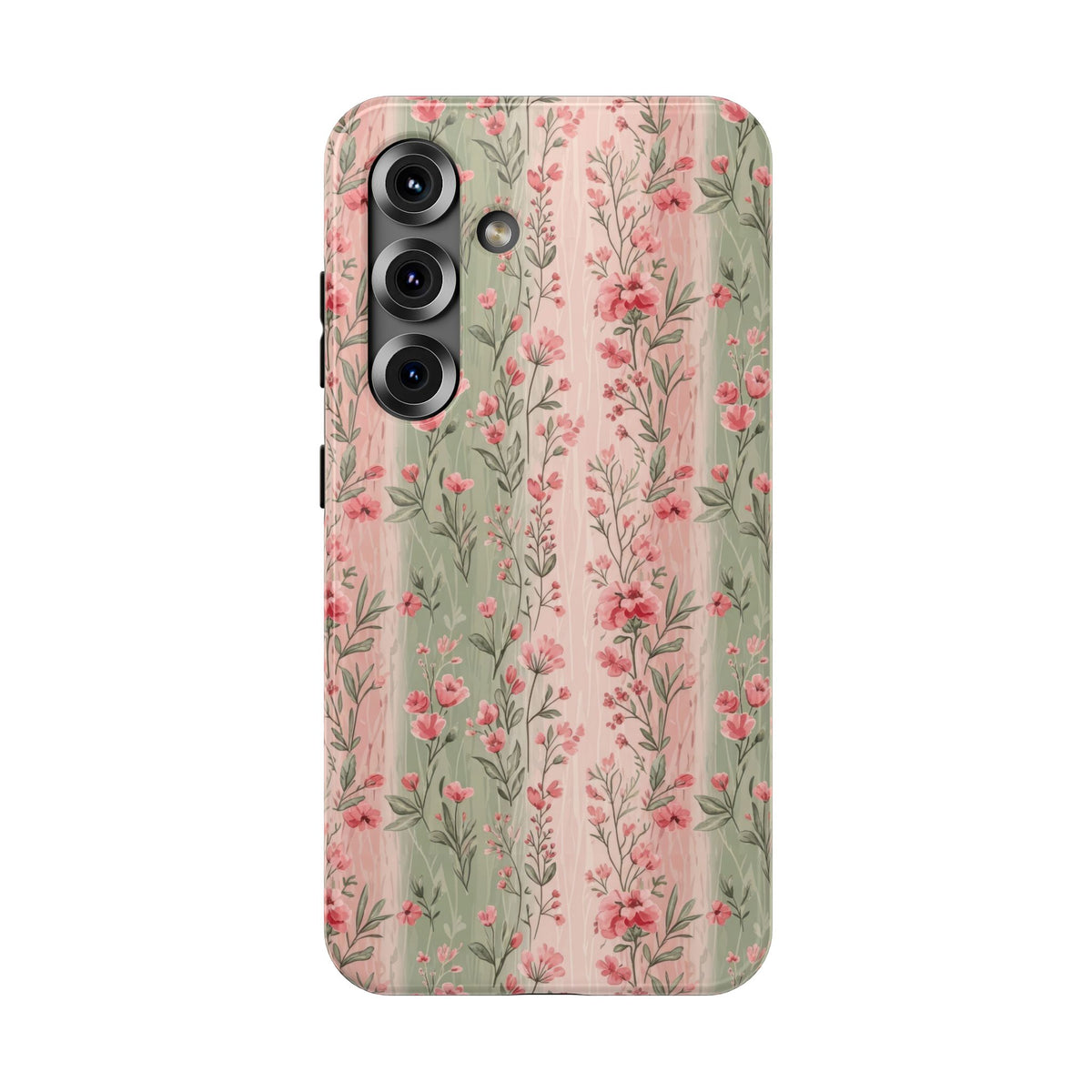 Rose Garden Stripe protective phone case for Samsung Galaxy S25, glossy finish