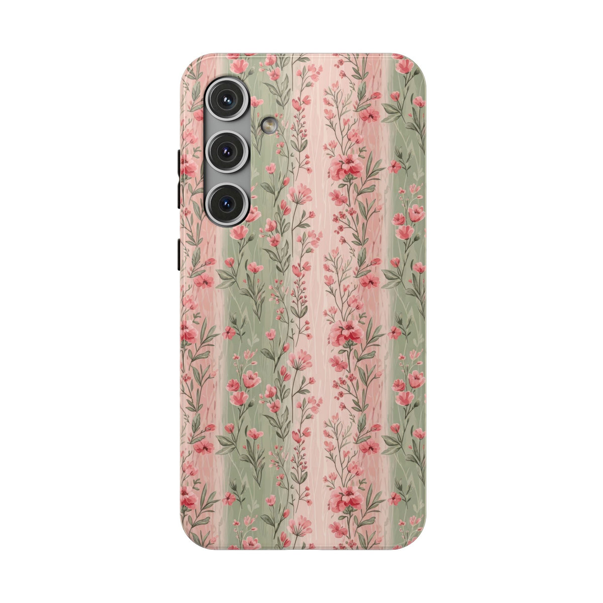 Rose Garden Stripe protective phone case for Samsung Galaxy S24 Plus, glossy finish