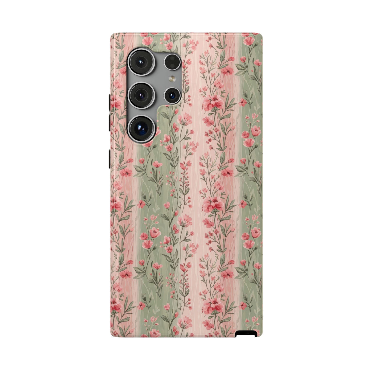 Rose Garden Stripe protective phone case for Samsung Galaxy S24 Ultra, glossy finish